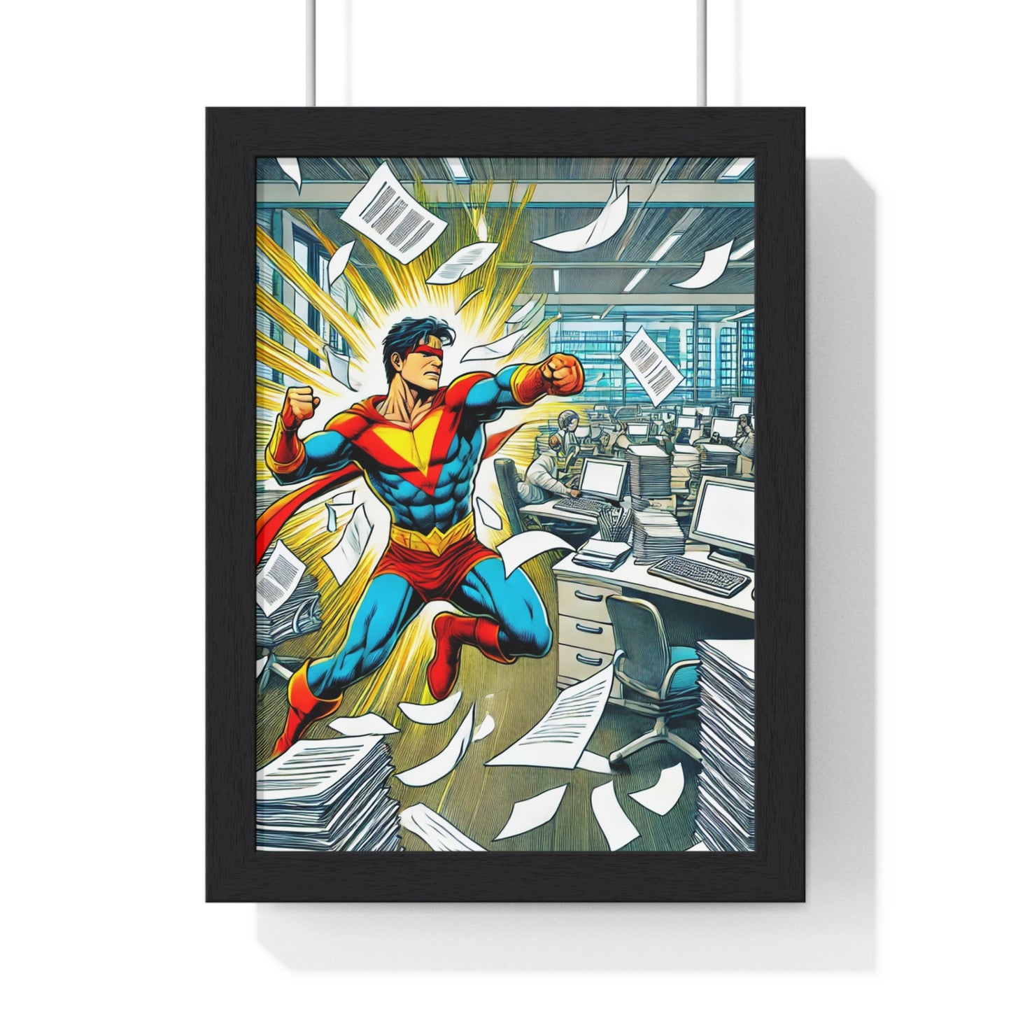 Copy of "HEROS@WORK" Vertical Framed Poster