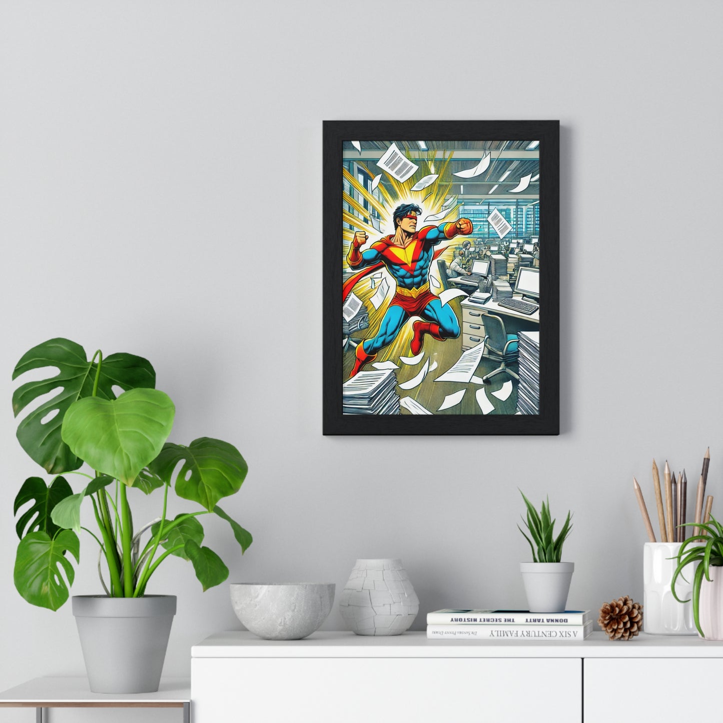 Copy of "HEROS@WORK" Vertical Framed Poster