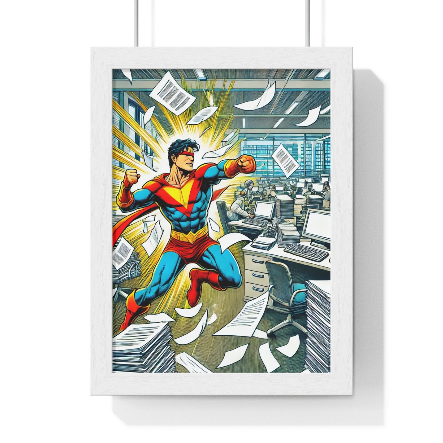 Copy of "HEROS@WORK"  Vertical Framed Poster