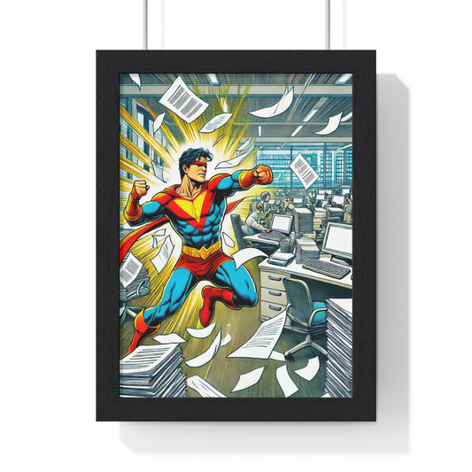 Copy of "HEROS@WORK"  Vertical Framed Poster