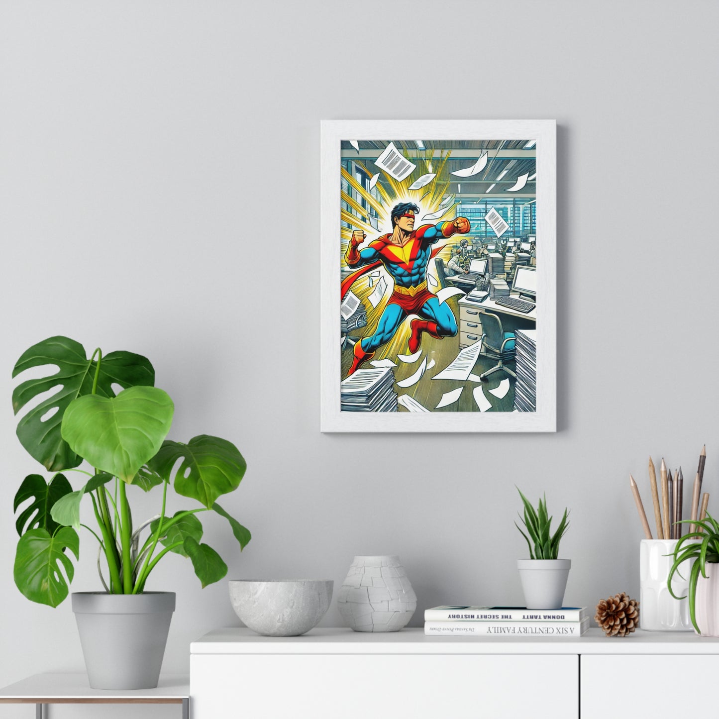 Copy of "HEROS@WORK"  Vertical Framed Poster